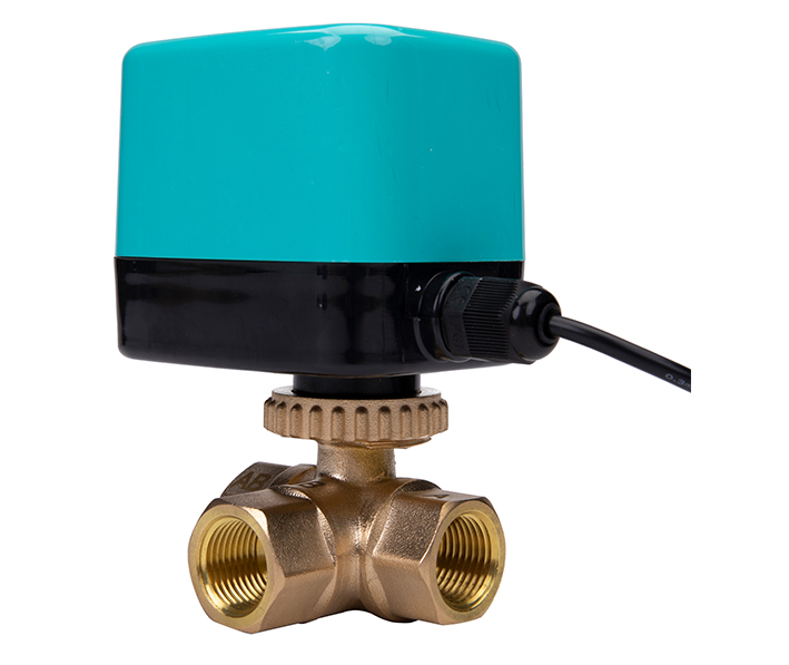 Three way L-shaped ball valve